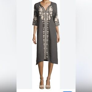 Johnny Was Linen Carmelita Kaftan Tunic Dress Size PXXL